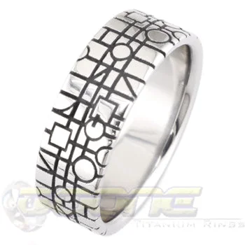 Titanium Rings with a Diamond - Cut Edge for Extra SparkleContemporary Pattern Titanium Ring Titanium Rings with a Diamond - Cut Edge for Extra SparkleContemporary Pattern Titanium Ring