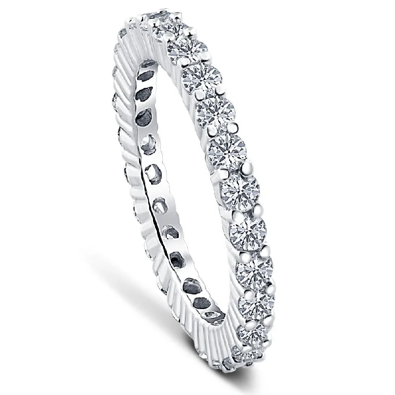 Women's Diamond Rings with Opal Inlays and Diamond Accents for a Mysterious and Iridescent Look1 Ct T.W. Lab Grown Diamond Eternity Ring 14k White Gold Stackable Wedding Band Women's Diamond Rings with Opal Inlays and Diamond Accents for a Mysterious and Iridescent Look1 Ct T.W. Lab Grown Diamond Eternity Ring 14k White Gold Stackable Wedding Band