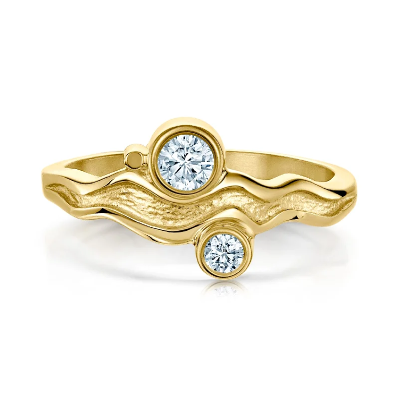 Adjustable Women's Diamond Rings with a Flexible Band for a Comfortable and Custom FitRiver Ripples 9ct Yellow Gold Ring with 3.9mm & 3mm Diamonds Adjustable Women's Diamond Rings with a Flexible Band for a Comfortable and Custom FitRiver Ripples 9ct Yellow Gold Ring with 3.9mm & 3mm Diamonds
