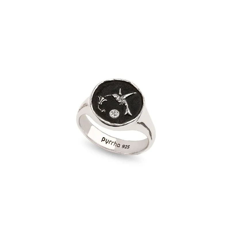 Silicone Women's Rings for a Comfortable and Durable OptionHummingbird Diamond Set Signet Ring Silicone Women's Rings for a Comfortable and Durable OptionHummingbird Diamond Set Signet Ring