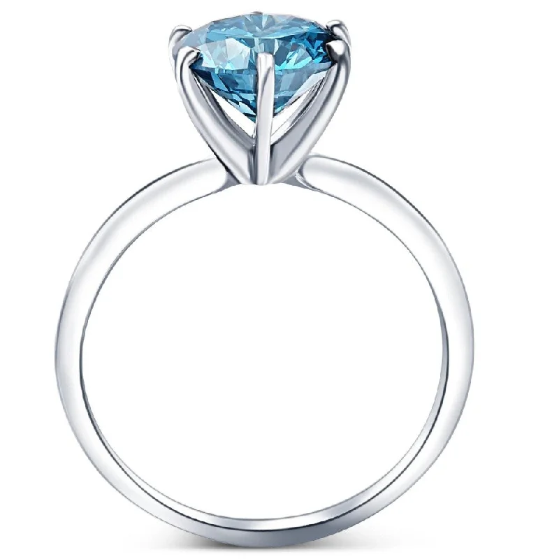 Women's Diamond Rings with Sapphire Accents in Blue for a Colorful and Sophisticated Touch2.03Ct Platinum Fancy Deep Blue Diamond Engagement Ring Lab Grown