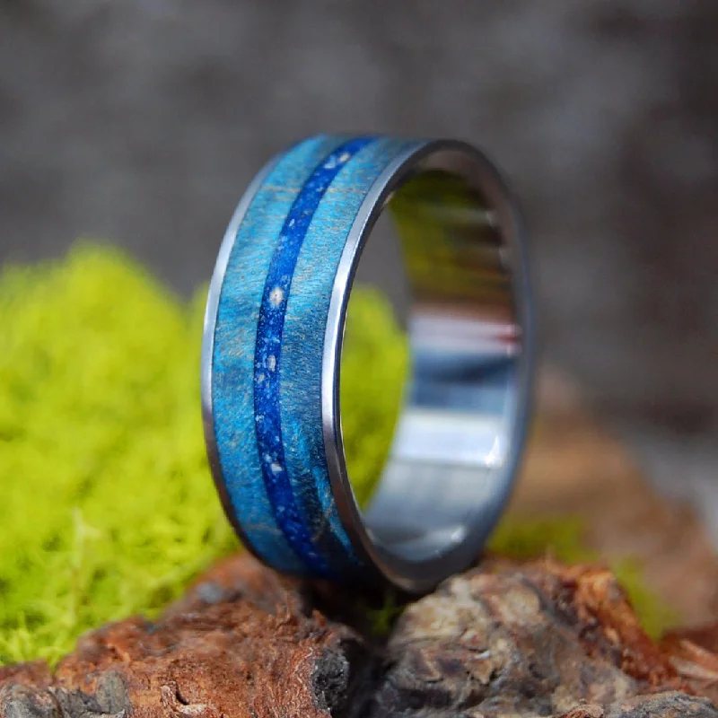 Vintage - Inspired Filigree - Design Women's Rings in Sterling SilverBlue Beach Mood | Men's Beach Sand, Blue Maple Burl Wood & Titanium Wedding Ring Vintage - Inspired Filigree - Design Women's Rings in Sterling SilverBlue Beach Mood | Men's Beach Sand, Blue Maple Burl Wood & Titanium Wedding Ring