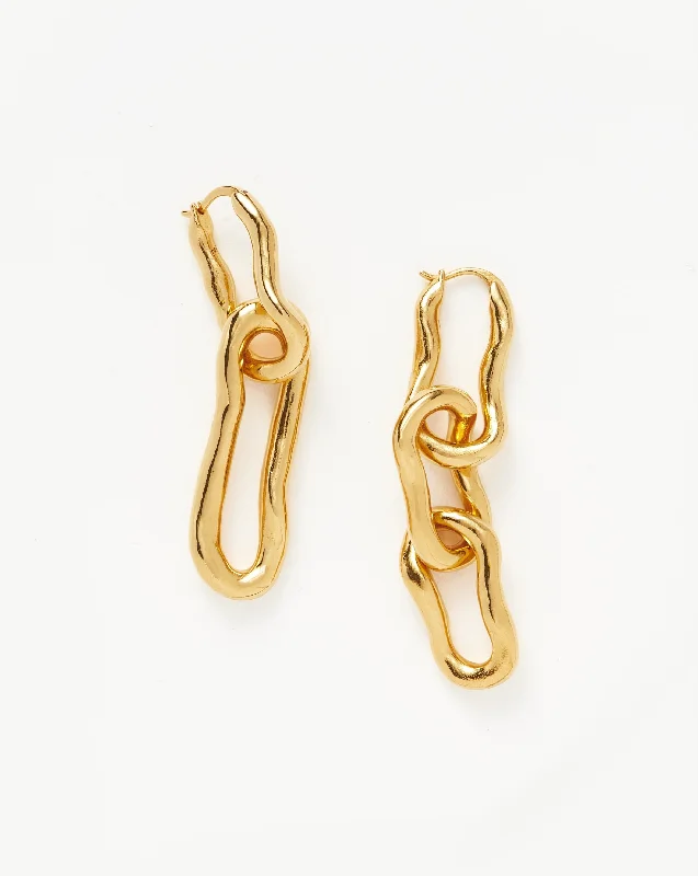 Beaded hoop earringsMolten Ovate Mismatch Hoop Earrings