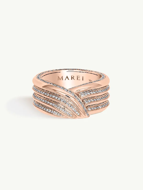 Boho - Style Women's Rings with Turquoise and Leather AccentsPharaoh II Pavé-Set Brilliant White Diamond Ring In 18K Rose Gold Boho - Style Women's Rings with Turquoise and Leather AccentsPharaoh II Pavé-Set Brilliant White Diamond Ring In 18K Rose Gold
