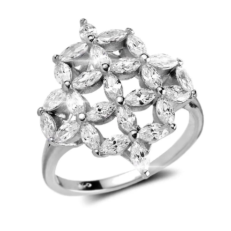 Floral - Patterned Women's Rings in 18K Yellow Gold for a Feminine LookFloretta Rhodium Ring Floral - Patterned Women's Rings in 18K Yellow Gold for a Feminine LookFloretta Rhodium Ring