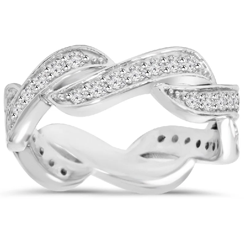 Women's Diamond Rings with Amethyst and Diamond Combinations for a Purple - Hued Elegance14k White Gold 2/3 ct TDW Diamond Infinity Anniversary Ring Women's Diamond Rings with Amethyst and Diamond Combinations for a Purple - Hued Elegance14k White Gold 2/3 ct TDW Diamond Infinity Anniversary Ring