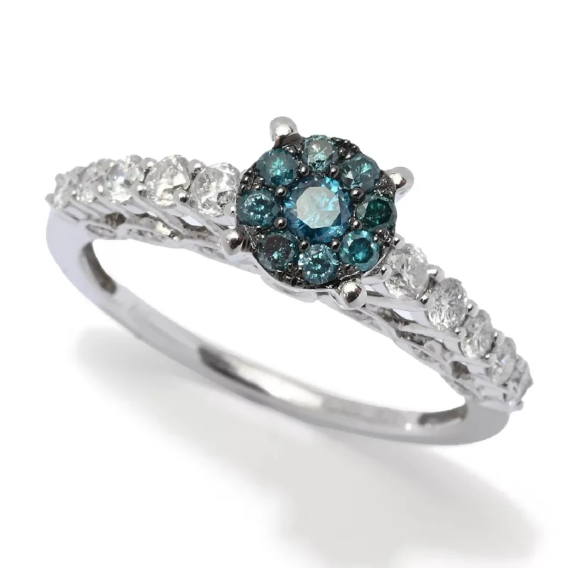 Pear - Shaped Women's Diamond Rings in Yellow Gold with a Single - Diamond Pendant Look10K White Gold 0.76ctw Fancy Blue & White Diamond Ring, 2.4 grams Pear - Shaped Women's Diamond Rings in Yellow Gold with a Single - Diamond Pendant Look10K White Gold 0.76ctw Fancy Blue & White Diamond Ring, 2.4 grams
