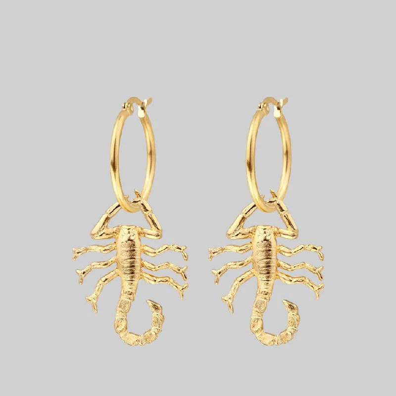 Large hoop earringsNOXIOUS. Scorpion Hoop Earrings - Gold