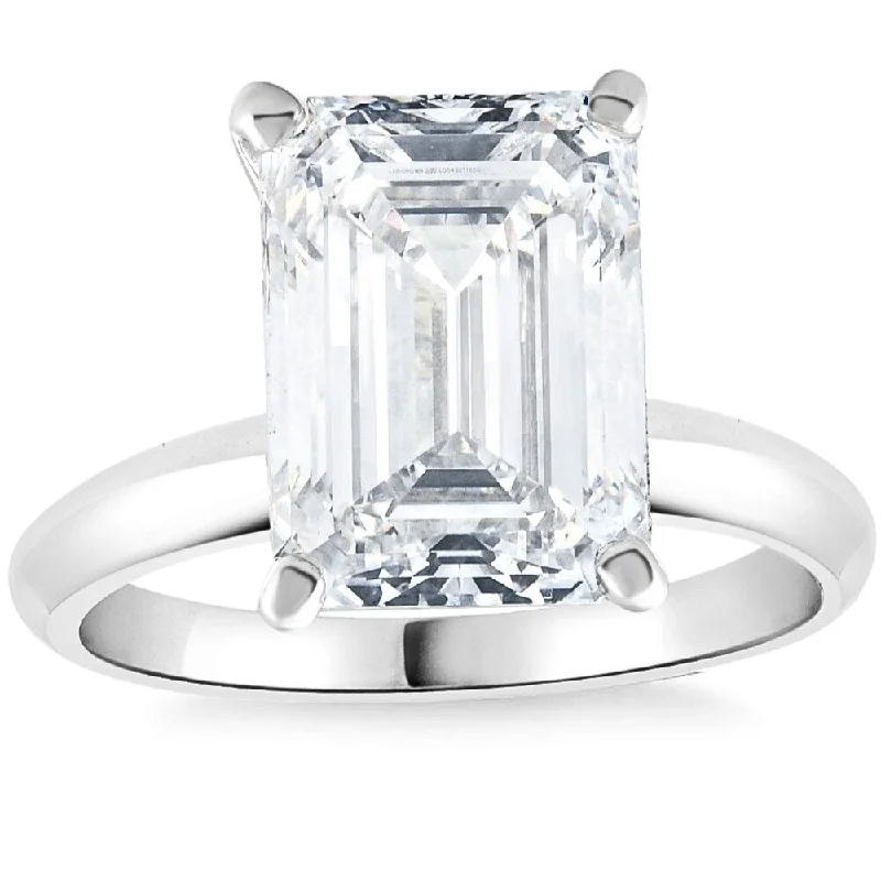 Tennis - Style Women's Diamond Rings with a Continuous Row of Diamonds for a Classic and Versatile Look4Ct Emerald Cut Certified Diamond Engagement Ring White Gold Lab Grown Tennis - Style Women's Diamond Rings with a Continuous Row of Diamonds for a Classic and Versatile Look4Ct Emerald Cut Certified Diamond Engagement Ring White Gold Lab Grown