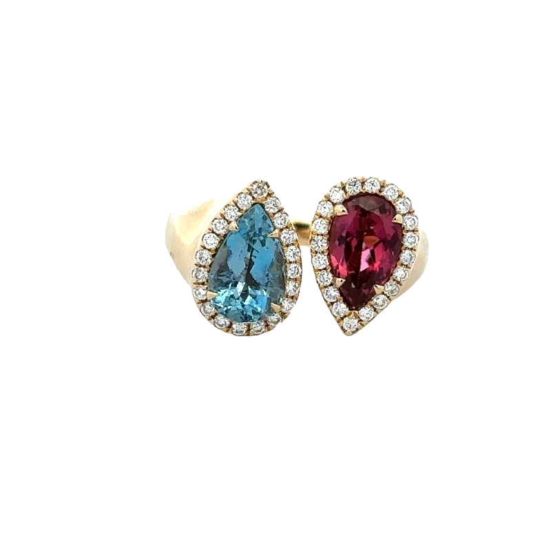 Marquise - cut diamond engagement ring with a split - shank band in platinumAquamarine and Pink Tourmaline Bypass Ring in Yellow Gold Marquise - cut diamond engagement ring with a split - shank band in platinumAquamarine and Pink Tourmaline Bypass Ring in Yellow Gold