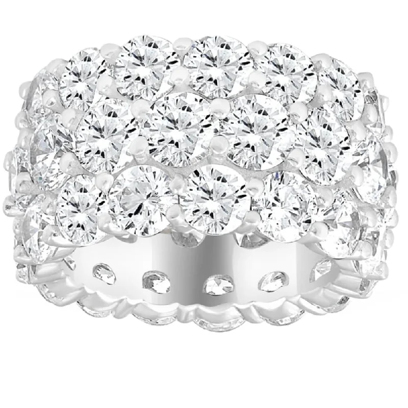 Adjustable Women's Diamond Rings with a Flexible Band for a Comfortable and Custom Fit16 Ct Lab Grown Diamond 3-Row Eternity Wedding Ring in 10k White or Yellow Gold Adjustable Women's Diamond Rings with a Flexible Band for a Comfortable and Custom Fit16 Ct Lab Grown Diamond 3-Row Eternity Wedding Ring in 10k White or Yellow Gold