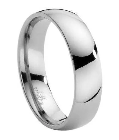 Men's skull - shaped rings for a gothic styleComfort-fit Titanium Band with Domed Polished Finish – 6 mm Men's skull - shaped rings for a gothic styleComfort-fit Titanium Band with Domed Polished Finish – 6 mm
