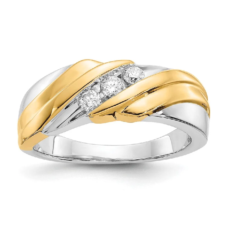 Men's magnetic rings for potential health benefits14k Two-tone Gold Two-tone Diamond Mens Ring