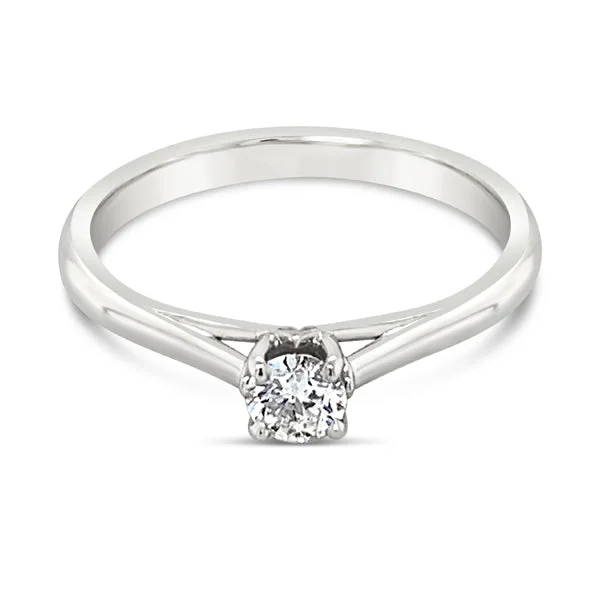 Three - Stone Women's Diamond Rings Symbolizing Past, Present, and Future with Emerald - Cut Diamonds9ct White Gold Solitaire Diamond Grace Ring Three - Stone Women's Diamond Rings Symbolizing Past, Present, and Future with Emerald - Cut Diamonds9ct White Gold Solitaire Diamond Grace Ring