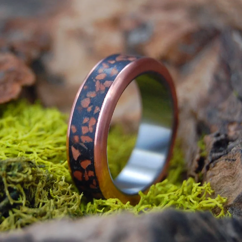 Interlocking Band Women's Rings in White Gold for a Modern DesignWomen's Zion | Women's Sandstone, Copper & Titanium Wedding Ring Interlocking Band Women's Rings in White Gold for a Modern DesignWomen's Zion | Women's Sandstone, Copper & Titanium Wedding Ring