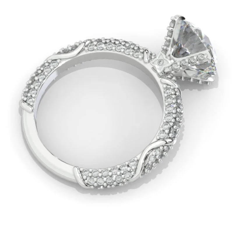 Men's Sapphire Engagement Rings in 18K White Gold with Pave Diamond Accents14K White Gold 2 Carat Moissanite  Giliarto Engagement Ring