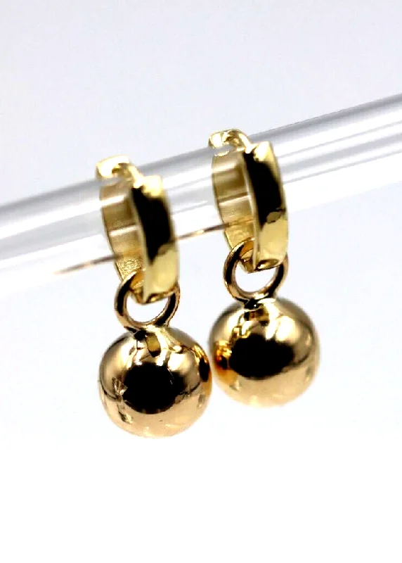 Statement hoop earringsKaedesigns Genuine 9ct Yellow Gold Hoop 10mm Ball Huggies Earrings