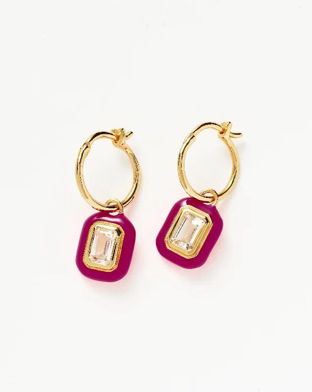 Vintage hoop earringsEnamel & Stone Charm Mini Hoop Earrings | 18ct Gold Vermeil/White Cubic Zirconia Vintage hoop earringsEnamel & Stone Charm Mini Hoop Earrings | 18ct Gold Vermeil/White Cubic Zirconia
