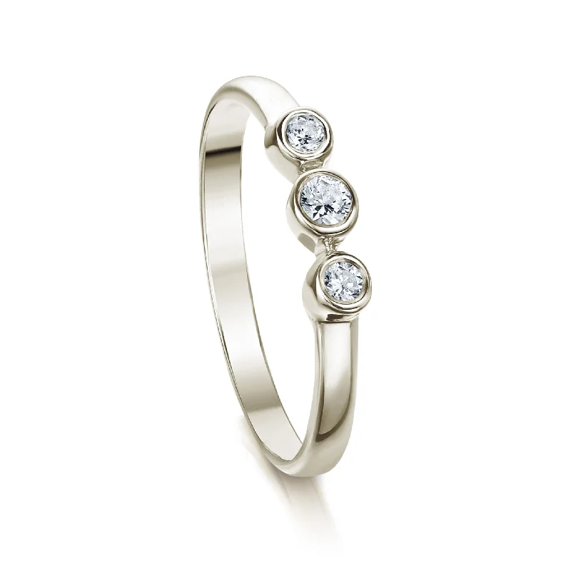 Marquise - Cut Women's Diamond Rings in Palladium for a Unique and Elongated ShapeTrilogy Diamond Ring in 9ct White Gold Marquise - Cut Women's Diamond Rings in Palladium for a Unique and Elongated ShapeTrilogy Diamond Ring in 9ct White Gold