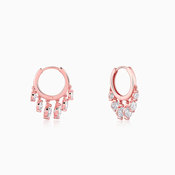 Hoop earrings for womenAnushka Sharma Rose Gold Charm Hoop Earrings
