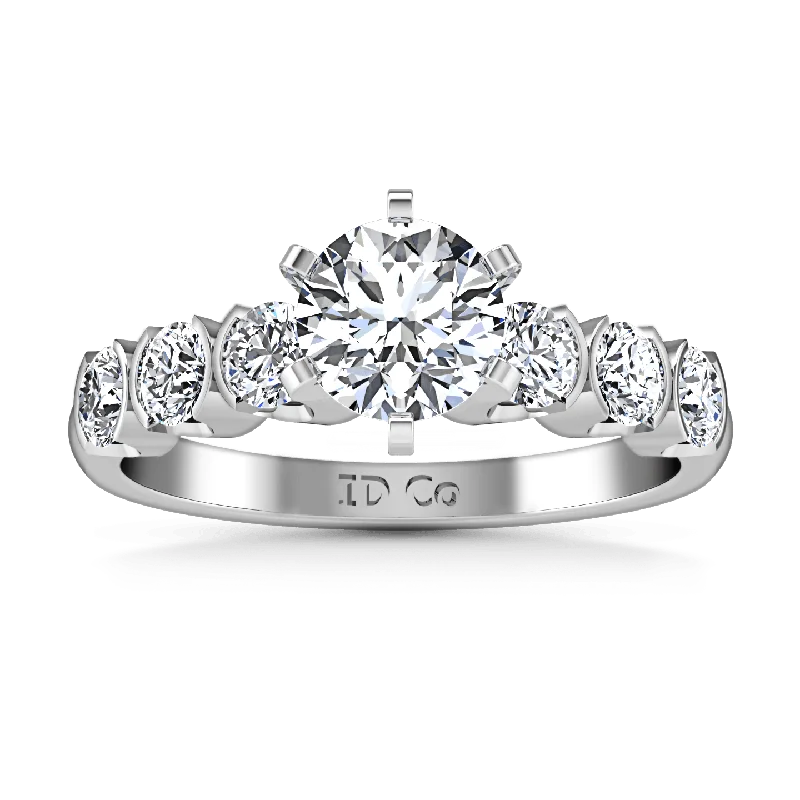 Magnetic Clasp Women's Rings for Easy Wearing and RemovalRound Diamond Pave Engagement Ring Karen 14K White Gold Magnetic Clasp Women's Rings for Easy Wearing and RemovalRound Diamond Pave Engagement Ring Karen 14K White Gold