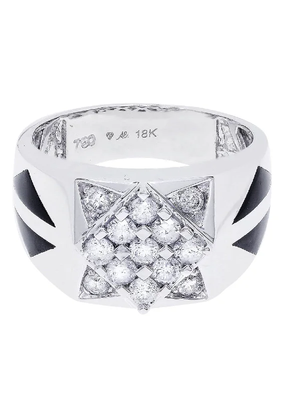 Tennis - Style Women's Diamond Rings with a Continuous Row of Diamonds for a Classic and Versatile LookWhite Gold Pinky Diamond Ring| 0.85 Carats| 10.93 Grams