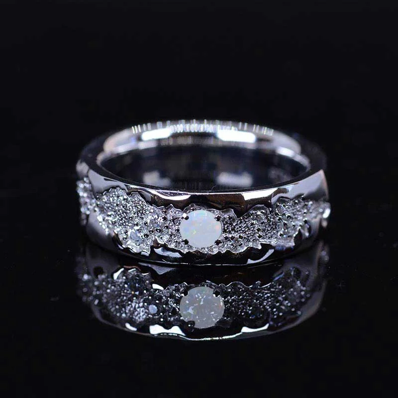 Men's classic silver wedding rings with simple bandsGrand Canyon White Opal Men's Ring Men's classic silver wedding rings with simple bandsGrand Canyon White Opal Men's Ring