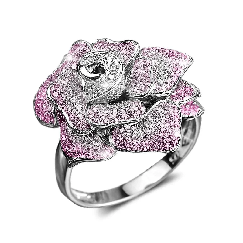 Boho - Style Women's Rings with Turquoise and Leather AccentsRegal Rose Rhodium Ring Boho - Style Women's Rings with Turquoise and Leather AccentsRegal Rose Rhodium Ring
