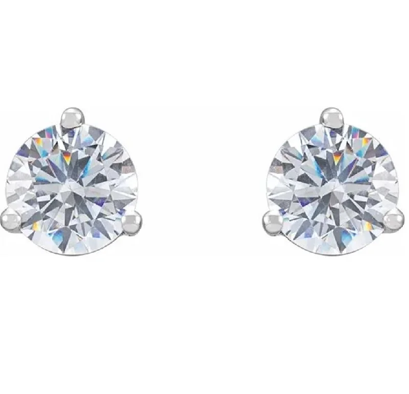 Men's Sapphire Engagement Rings in 18K White Gold with Pave Diamond Accents14K White Diamond 3 Prong Stud Earrings 0.15Cts