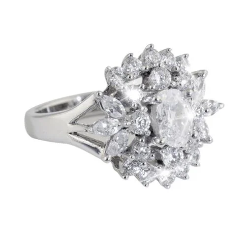Adjustable Ring Sizes for Women's Rings in Stainless SteelCluster Ring