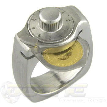 Titanium Rings with a Laser - Cut Openwork PatternCombination Safe
