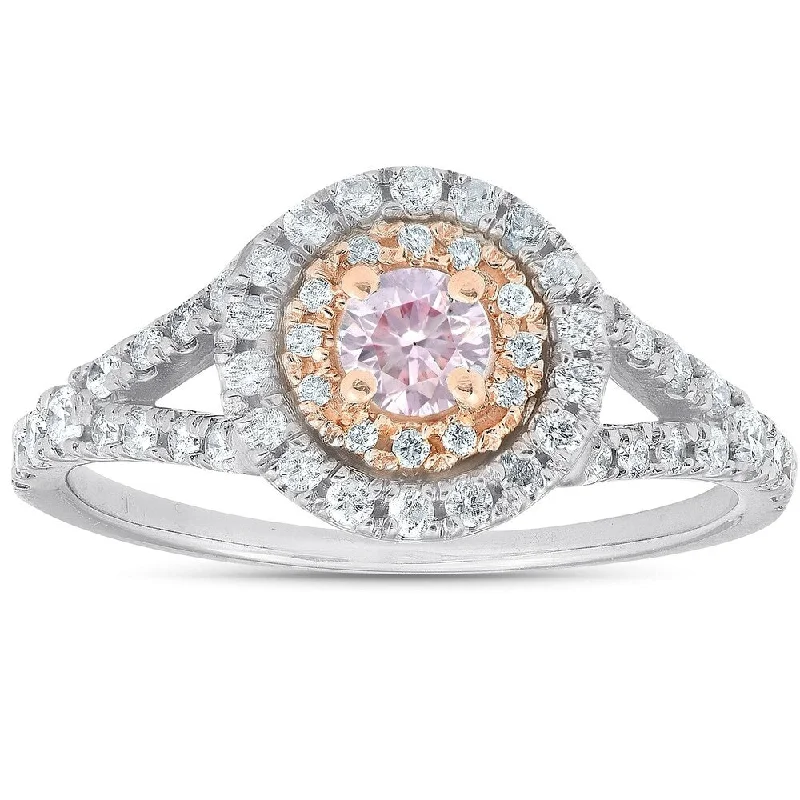 Adjustable Women's Diamond Rings with a Flexible Band for a Comfortable and Custom Fit14k White & Rose Gold .79 Ct TDW Pink Diamond Halo Engagement Ring IGI Certified Size 8 Adjustable Women's Diamond Rings with a Flexible Band for a Comfortable and Custom Fit14k White & Rose Gold .79 Ct TDW Pink Diamond Halo Engagement Ring IGI Certified Size 8