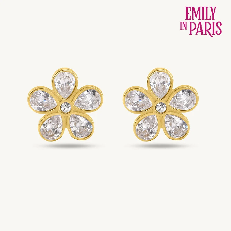 Tennis - Style Women's Rings with a Row of Round Diamonds in PlatinumBlooming Diamonds Stud Earring