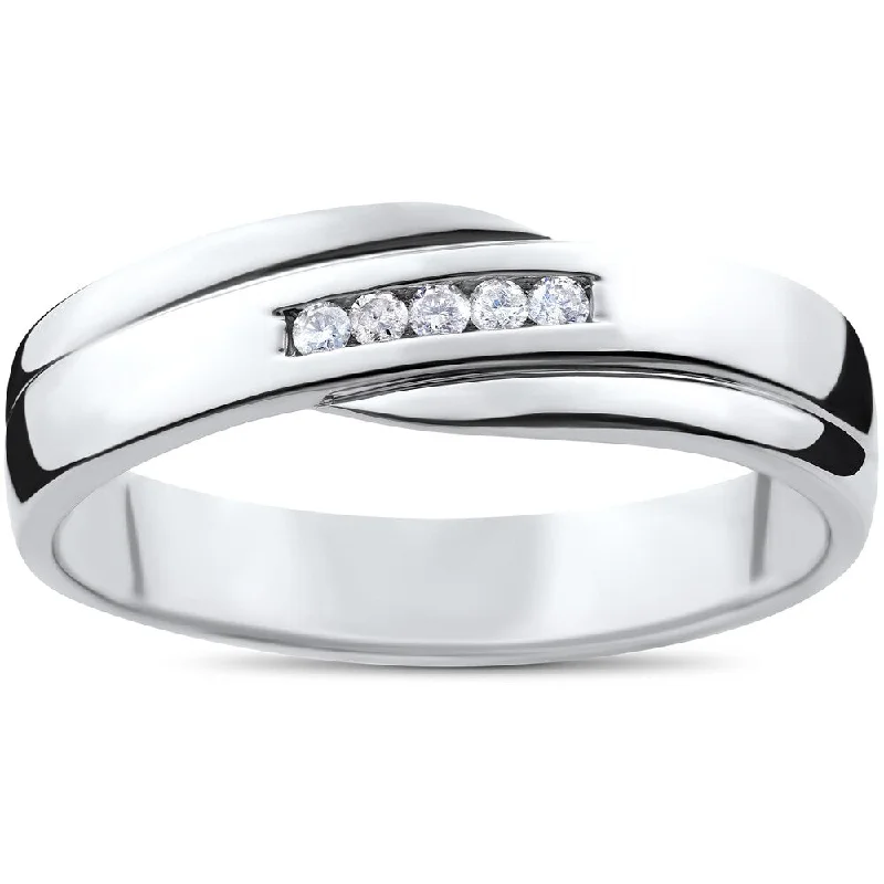 Princess - Cut Women's Diamond Rings in White Gold with a High - Clarity Diamond for a Modern Look10k White Gold 1/6ct TDW Diamond Channel Set Polished Men's Wedding Ring (I-J,I2-I3) Princess - Cut Women's Diamond Rings in White Gold with a High - Clarity Diamond for a Modern Look10k White Gold 1/6ct TDW Diamond Channel Set Polished Men's Wedding Ring (I-J,I2-I3)