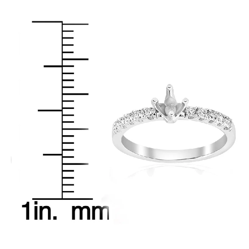 Halo - Style Women's Diamond Rings with a Center Diamond Surrounded by Smaller Diamonds in 18K Gold14k White Gold 1/4 ct TDW Diamond Semi Mount Engagement Ring Setting