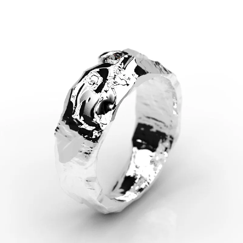 Men's Celtic - pattern rings with intricate designs"Liquid Gold" Diamond Men's 14K White Gold Ring. Men's Celtic - pattern rings with intricate designs"Liquid Gold" Diamond Men's 14K White Gold Ring.