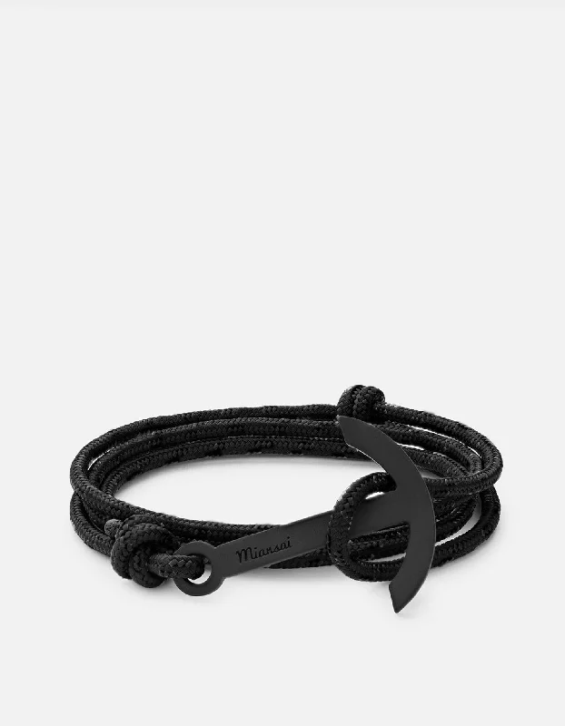 Women's Rings with Birthstones for a Personalized TouchModern Anchor on Rope Bracelet, Noir Women's Rings with Birthstones for a Personalized TouchModern Anchor on Rope Bracelet, Noir