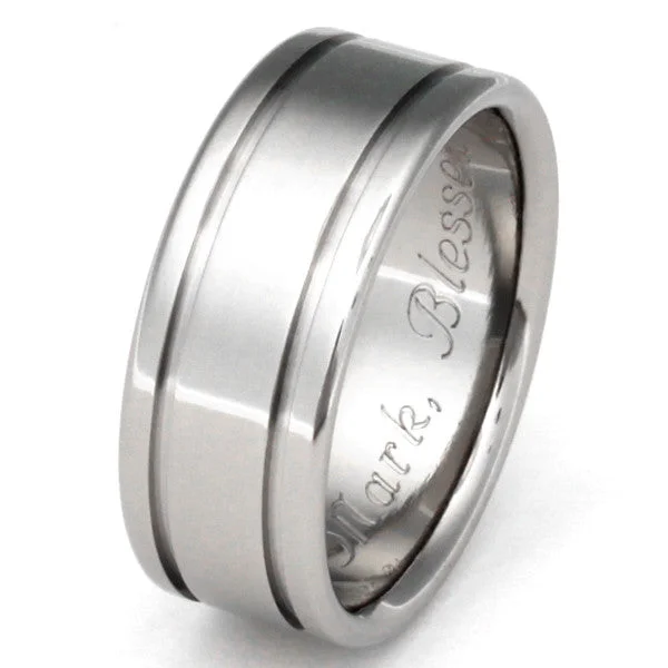 Titanium Rings with a Mosaic - Inspired Inlay of Small StonesTitanium Ring Abyss Replica n5 Titanium Rings with a Mosaic - Inspired Inlay of Small StonesTitanium Ring Abyss Replica n5