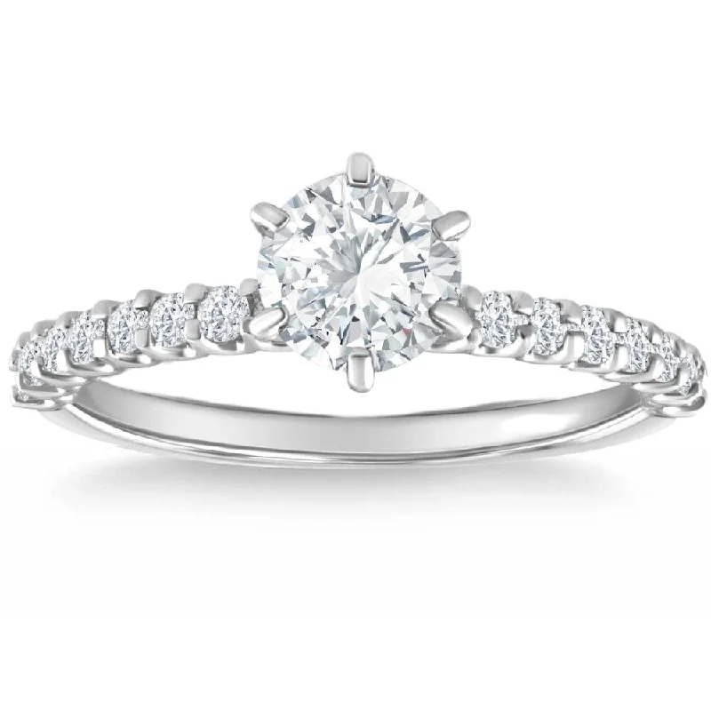 Three - Stone Women's Diamond Rings Symbolizing Past, Present, and Future with Emerald - Cut DiamondsCertified 1.45Ct Platinum Round Cut Diamond Engagement Ring Lab Grown Size 8 Three - Stone Women's Diamond Rings Symbolizing Past, Present, and Future with Emerald - Cut DiamondsCertified 1.45Ct Platinum Round Cut Diamond Engagement Ring Lab Grown Size 8