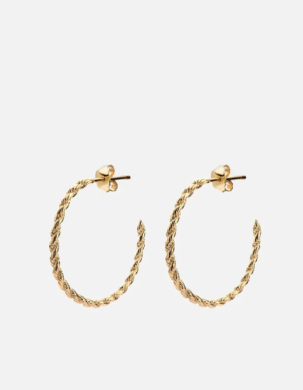 Interlocking Band Women's Rings in White Gold for a Modern DesignRope Chain Hoop Earrings, Gold Vermeil Interlocking Band Women's Rings in White Gold for a Modern DesignRope Chain Hoop Earrings, Gold Vermeil