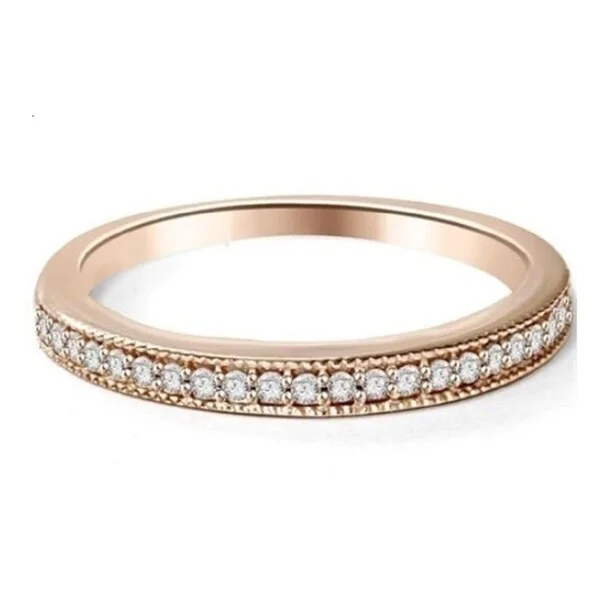 Channel - Set Women's Diamond Rings with Diamonds Securely Held in a Metal Groove for Durability1/10ct Lab Grown Diamond Stackable Milgrain Wedding Ring 14K Rose Gold Channel - Set Women's Diamond Rings with Diamonds Securely Held in a Metal Groove for Durability1/10ct Lab Grown Diamond Stackable Milgrain Wedding Ring 14K Rose Gold