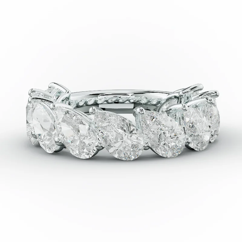 Anniversary rings with a diamond - and - tourmaline combination5.0 Carat Slanted Pear Diamond Anniversary Band Anniversary rings with a diamond - and - tourmaline combination5.0 Carat Slanted Pear Diamond Anniversary Band