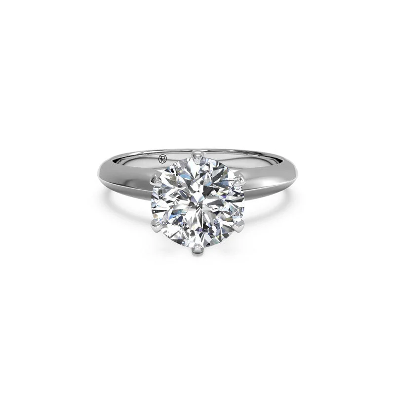 Men's Topaz Engagement Rings in 10K Gold with a Channel - Set Diamond BandSix-Prong Knife-Edge Round Brilliant Diamond Ring