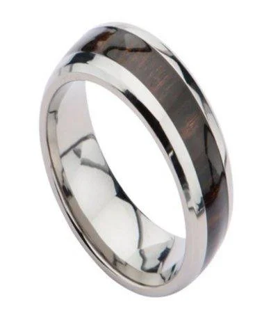 Men's beaded rings with semi - precious stonesMen's Titanium Ring with Brazilian Rosewood Center Inlay | 8mm Men's beaded rings with semi - precious stonesMen's Titanium Ring with Brazilian Rosewood Center Inlay | 8mm