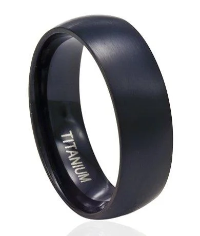 Men's music - note rings for musiciansMen's Black Titanium Band Domed Profile and Matte Finish-8mm Men's music - note rings for musiciansMen's Black Titanium Band Domed Profile and Matte Finish-8mm