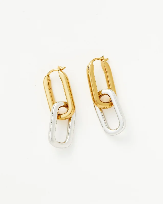 Personalized hoop earringsOvate Double Link Hoop Earrings