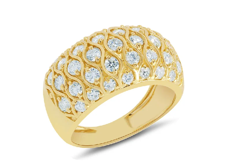 Signature - Design Women's Diamond Rings with a Brand - Specific Pattern and High - Quality DiamondsMalakan 14K Yellow Gold 1.49ctw Geometric Diamond Fashion Ring Signature - Design Women's Diamond Rings with a Brand - Specific Pattern and High - Quality DiamondsMalakan 14K Yellow Gold 1.49ctw Geometric Diamond Fashion Ring