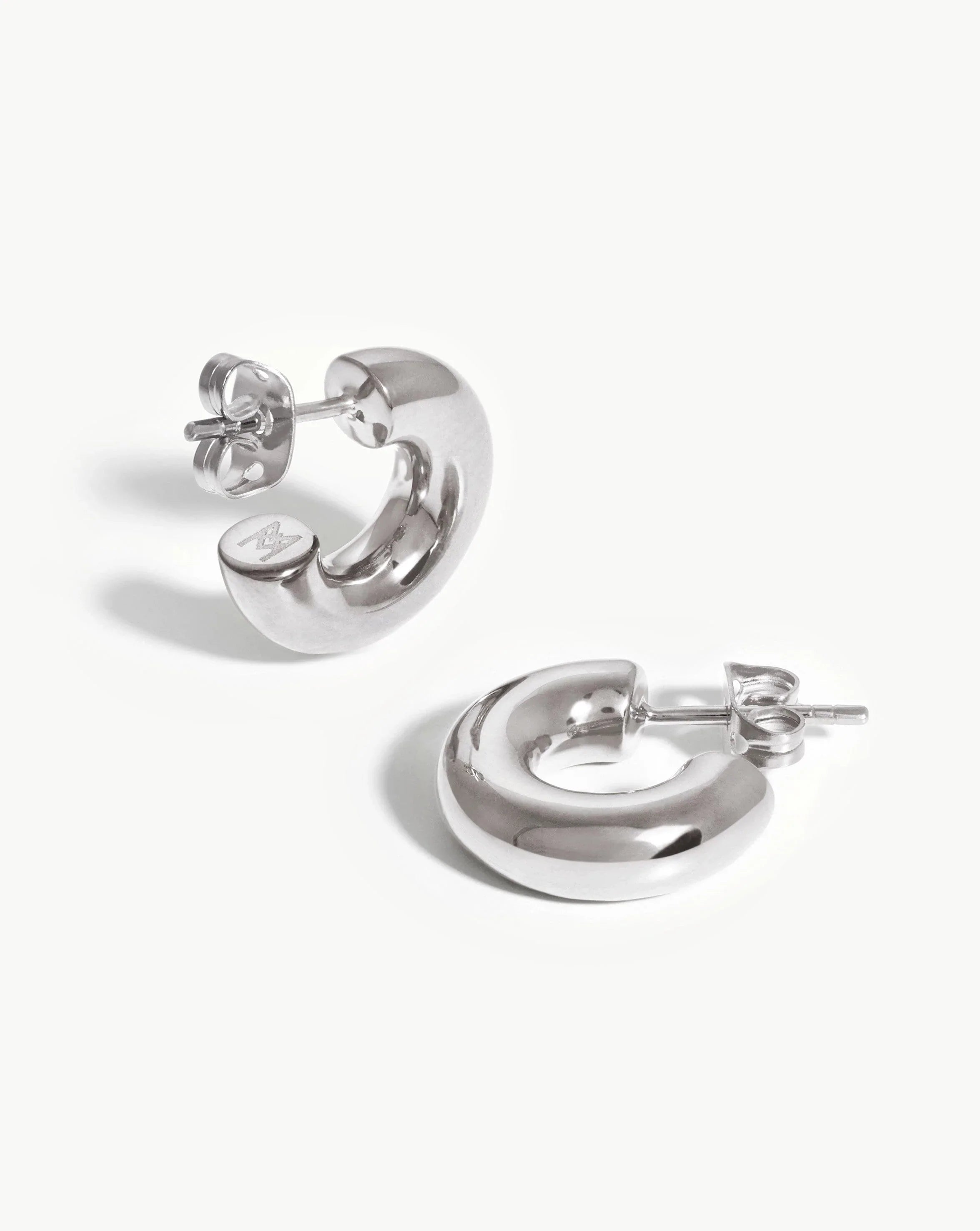 Hypoallergenic hoop earringsChubby Tunnel Small Hoop Earrings  | Silver Plated