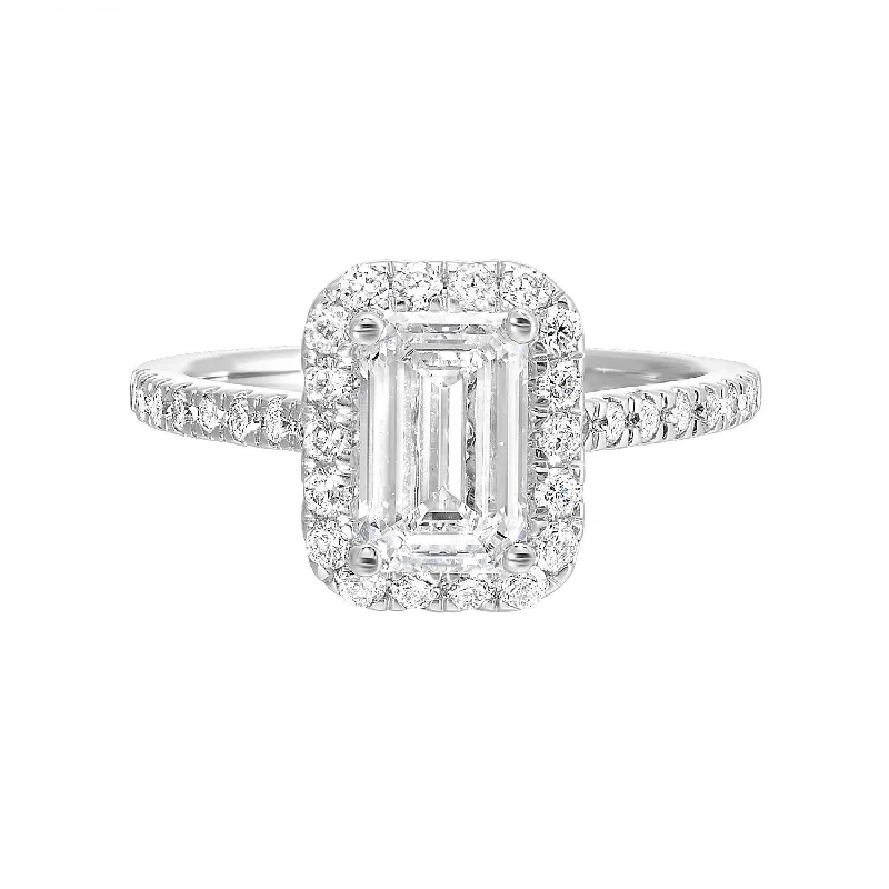 Men's Emerald Engagement Rings with 14K Yellow Gold and Vintage - Style Filigree3/8 Ctw Daphne Emerald Halo Engagement Ring Setting in 14 Karat White Gold Men's Emerald Engagement Rings with 14K Yellow Gold and Vintage - Style Filigree3/8 Ctw Daphne Emerald Halo Engagement Ring Setting in 14 Karat White Gold