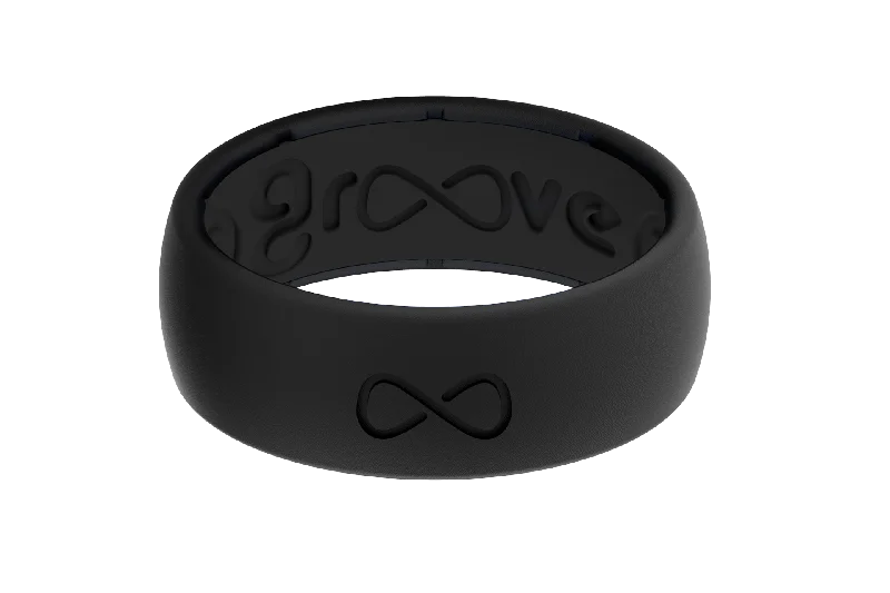 Men's silicone fitness rings for active lifestylesSolid Midnight Black Ring